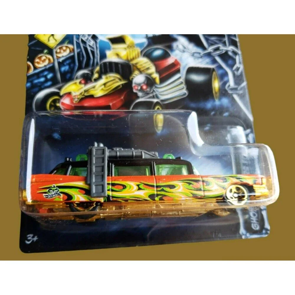 2014 Hot Wheels '59 CADILLAC GHOSTBUSTERS ECTO-1 Orange Gold Chrome 5 Spoke MOC!